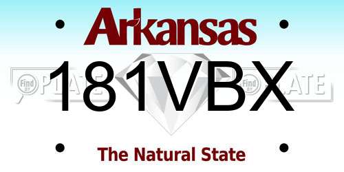 181VBX Arkansas License Plate