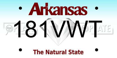 181VWT Arkansas License Plate