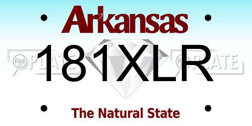 181XLR Arkansas License Plate