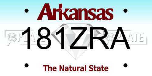 181ZRA Arkansas License Plate