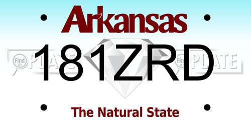 181ZRD Arkansas License Plate