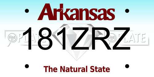 181ZRZ Arkansas License Plate