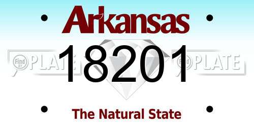 18201 Arkansas License Plate