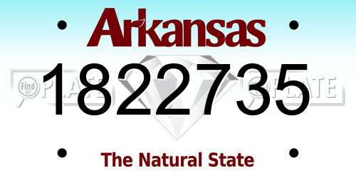 1822735 Arkansas License Plate