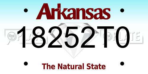18252T0 Arkansas License Plate