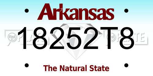 18252T8 Arkansas License Plate