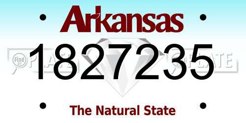 1827235 Arkansas License Plate