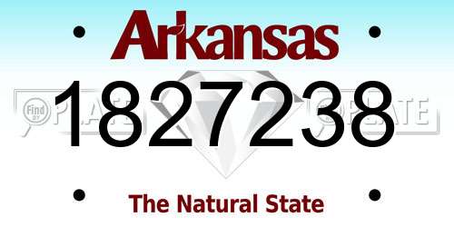 1827238 Arkansas License Plate