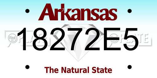 18272E5 Arkansas License Plate