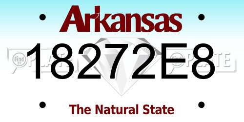 18272E8 Arkansas License Plate