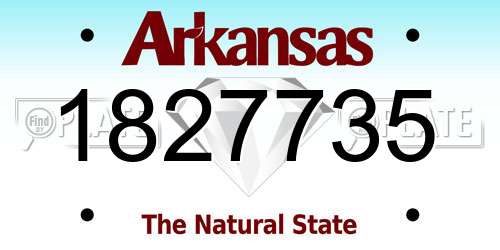 1827735 Arkansas License Plate
