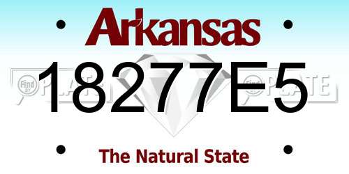 18277E5 Arkansas License Plate