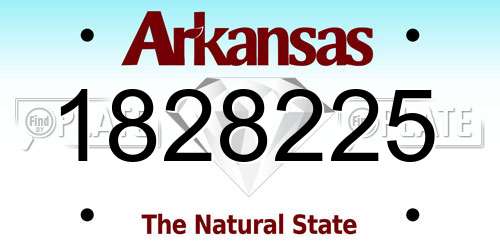 1828225 Arkansas License Plate