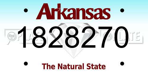 1828270 Arkansas License Plate
