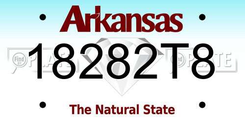 18282T8 Arkansas License Plate