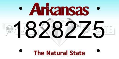 18282Z5 Arkansas License Plate