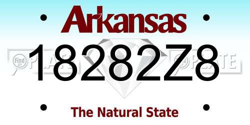 18282Z8 Arkansas License Plate