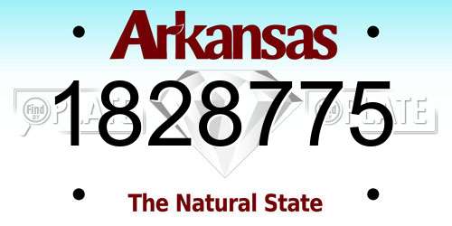 1828775 Arkansas License Plate