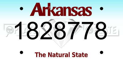 1828778 Arkansas License Plate