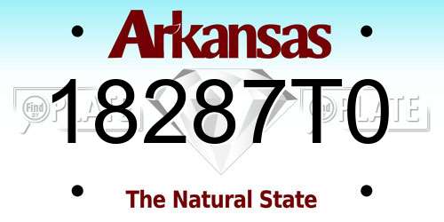 18287T0 Arkansas License Plate