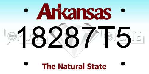 18287T5 Arkansas License Plate