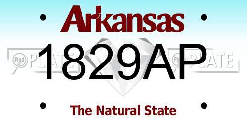 1829AP Arkansas License Plate