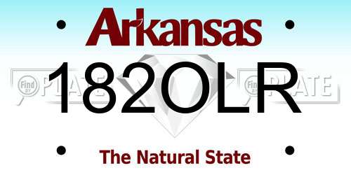 182OLR Arkansas License Plate