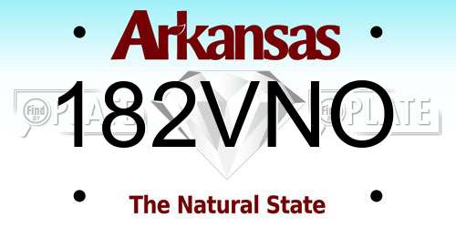 182VNO Arkansas License Plate