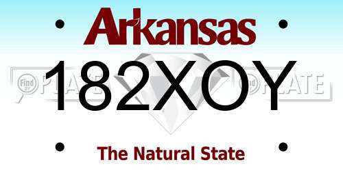 182XOY Arkansas License Plate