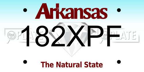 182XPF Arkansas License Plate