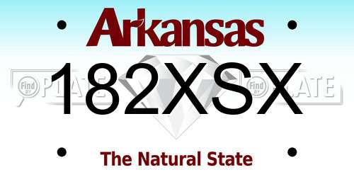 182XSX Arkansas License Plate