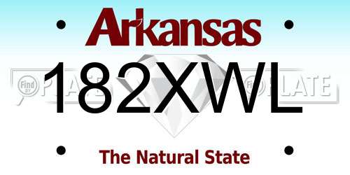182XWL Arkansas License Plate