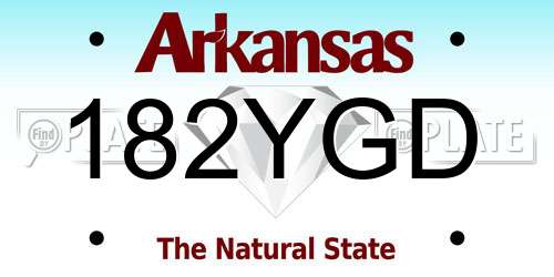 182YGD Arkansas License Plate