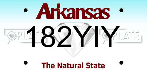 182YIY Arkansas License Plate