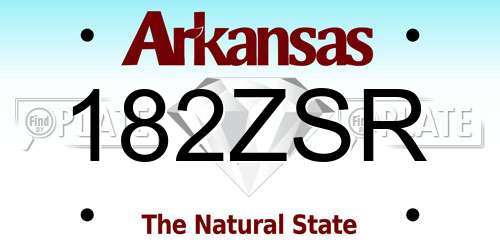 182ZSR Arkansas License Plate