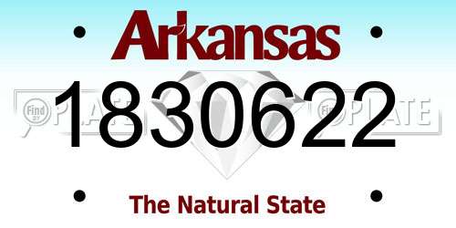1830622 Arkansas License Plate