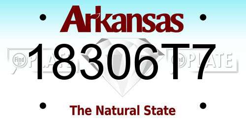 18306T7 Arkansas License Plate