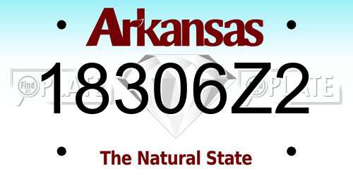18306Z2 Arkansas License Plate
