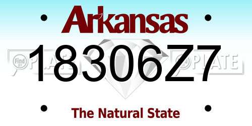 18306Z7 Arkansas License Plate