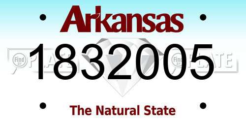 1832005 Arkansas License Plate
