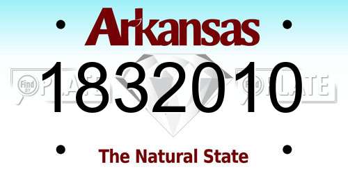 1832010 Arkansas License Plate