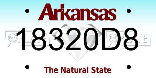 18320D8 Arkansas License Plate