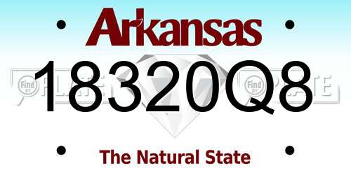18320Q8 Arkansas License Plate