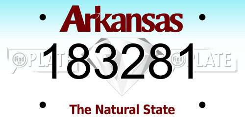 183281 Arkansas License Plate