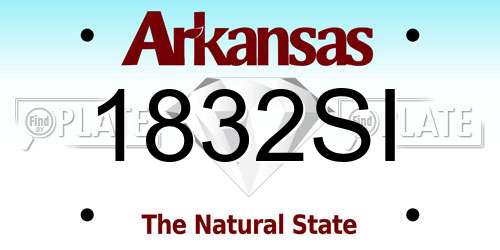 1832SI Arkansas License Plate