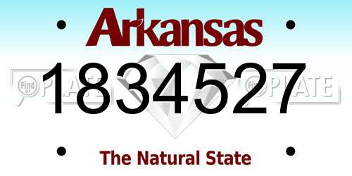 1834527 Arkansas License Plate