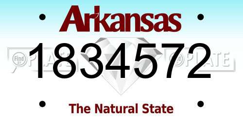 1834572 Arkansas License Plate