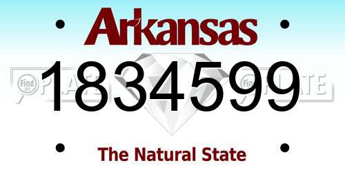 1834599 Arkansas License Plate