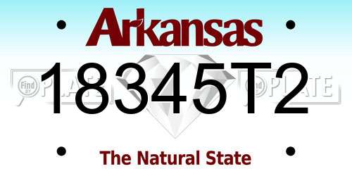 18345T2 Arkansas License Plate