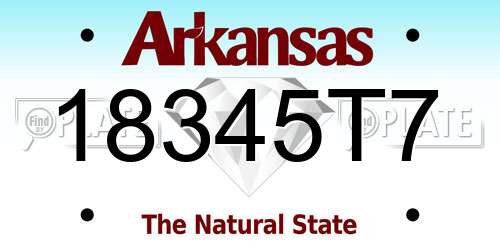 18345T7 Arkansas License Plate